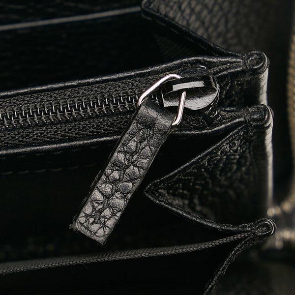 グッチ メタルGG ドリアン ラウンドファスナー 長財布 473928 ブラック レザー メンズ GUCCI 【中古】