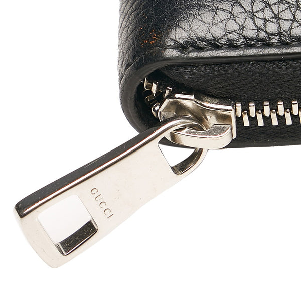 グッチ メタルGG ドリアン ラウンドファスナー 長財布 473928 ブラック レザー メンズ GUCCI 【中古】