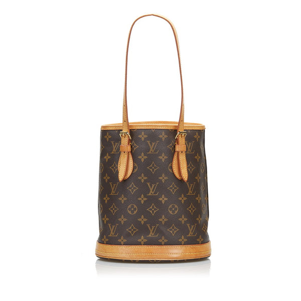 ルイ ヴィトン モノグラム バケットPM ハンドバッグ トートバッグ M42238 ブラウン PVC レザー レディース LOUIS VUITTON 【中古】