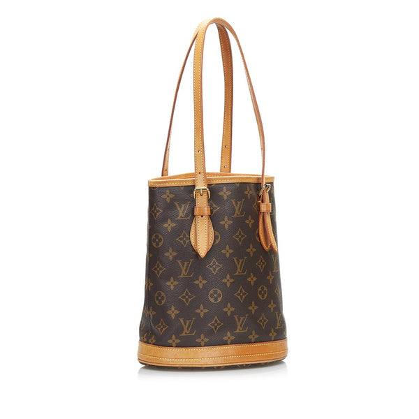 ルイ ヴィトン モノグラム バケットPM ハンドバッグ トートバッグ M42238 ブラウン PVC レザー レディース LOUIS VUITTON 【中古】