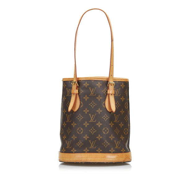 ルイ ヴィトン モノグラム バケットPM ハンドバッグ トートバッグ M42238 ブラウン PVC レザー レディース LOUIS VUITTON 【中古】