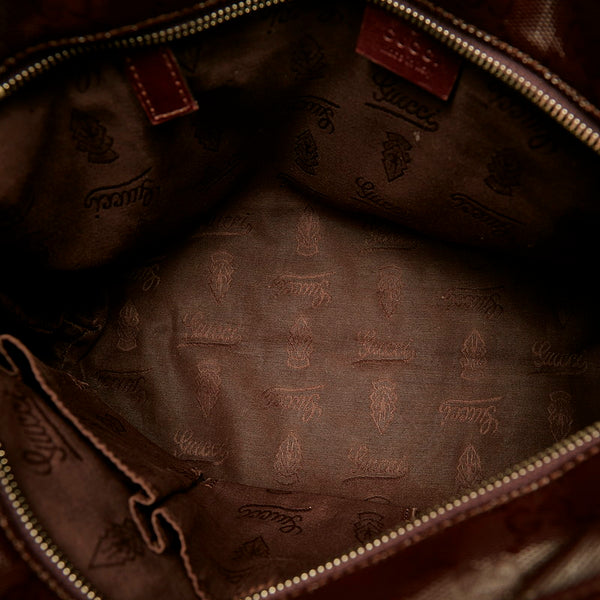 グッチ GGインプリメ  トートバッグ 21138 ワインレッド パープル PVC レザー レディース GUCCI 【中古】