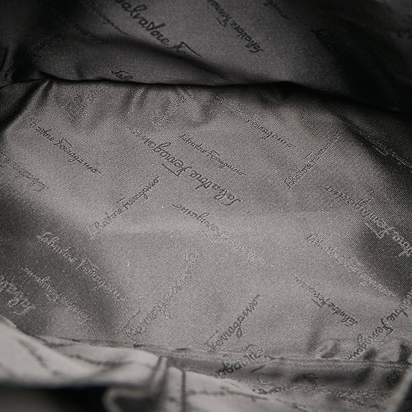 サルヴァトーレフェラガモ ガンチーニ ロゴ ハンドバッグ ブラック レザー レディース Salvatore Ferragamo 【中古】