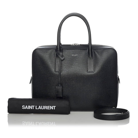 サンローラン ビジネスバッグ ブラック レザー メンズ SAINT LAURENT 【中古】