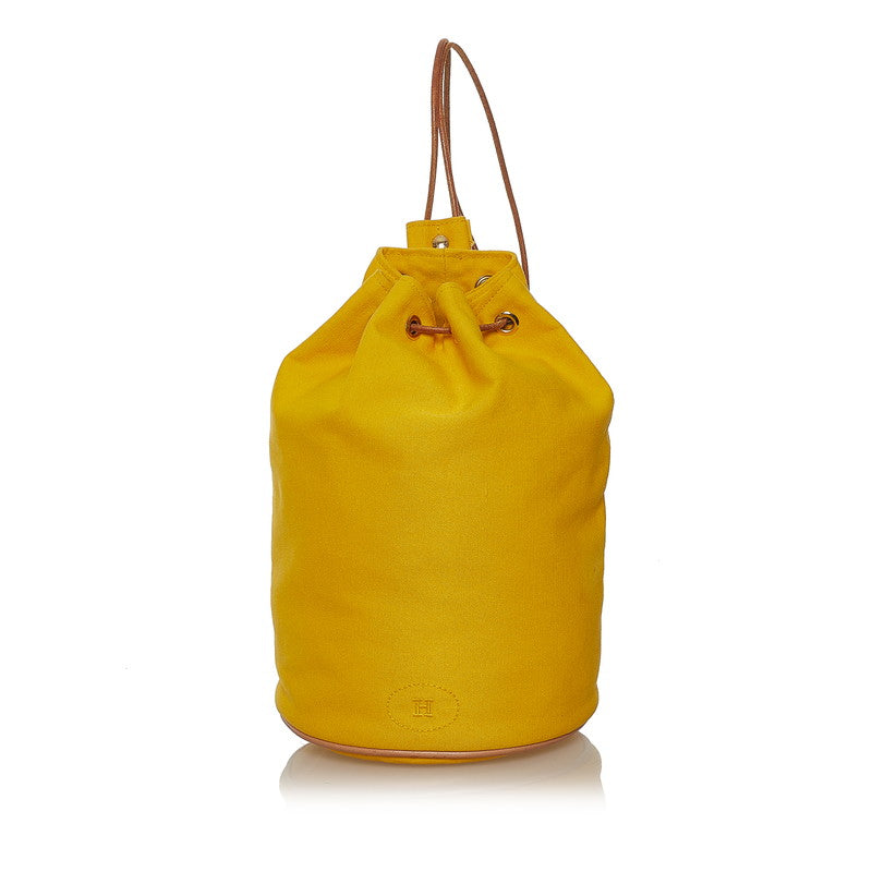 エルメス ポロションミミルPM ショルダーバッグ イエロー コットン レディース HERMES 【中古】