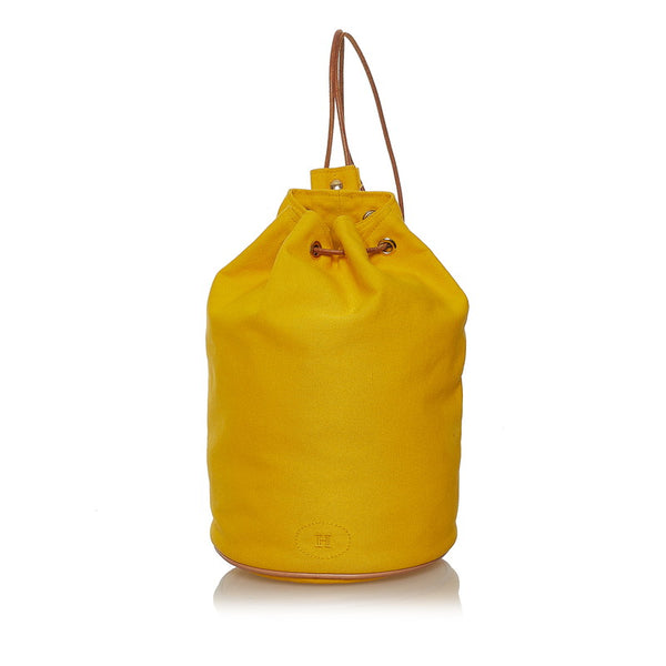 エルメス ポロションミミルPM ショルダーバッグ イエロー コットン レディース HERMES 【中古】