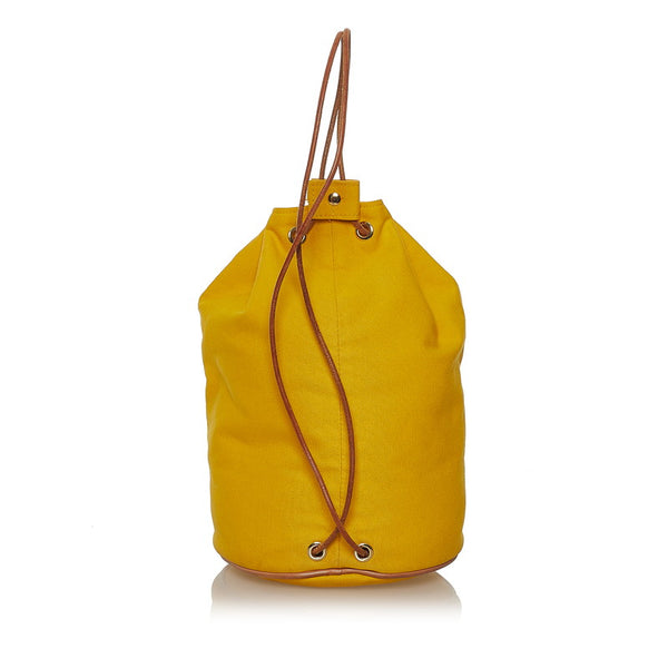 エルメス ポロションミミルPM ショルダーバッグ イエロー コットン レディース HERMES 【中古】