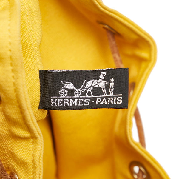 エルメス ポロションミミルPM ショルダーバッグ イエロー コットン レディース HERMES 【中古】