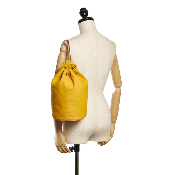 エルメス ポロションミミルPM ショルダーバッグ イエロー コットン レディース HERMES 【中古】