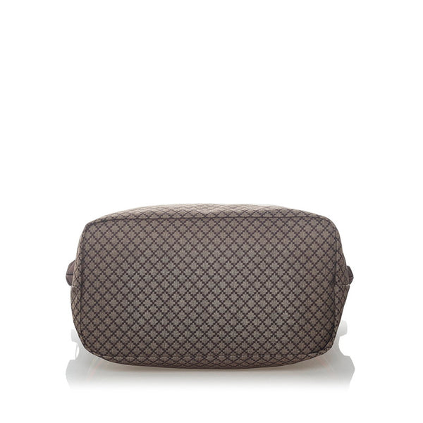 グッチ ディアマンテ シェリーライン トートバッグ 268106 ブラウン ナイロン レザー レディース GUCCI 【中古】