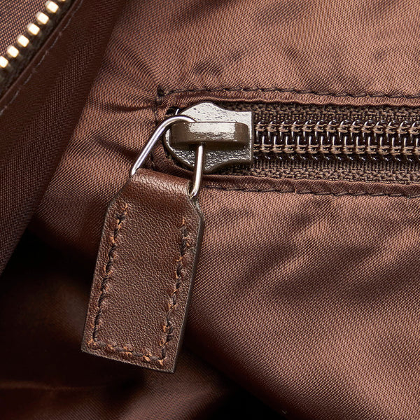 グッチ ディアマンテ シェリーライン トートバッグ 268106 ブラウン ナイロン レザー レディース GUCCI 【中古】