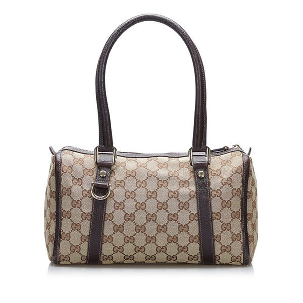 グッチ GGキャンバス アビー ハンドバッグ ミニボストンバッグ 130942 ベージュ ブラウン キャンバス レザー レディース GUCCI 【中古】