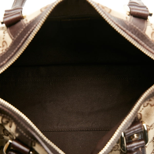 グッチ GGキャンバス アビー ハンドバッグ ミニボストンバッグ 130942 ベージュ ブラウン キャンバス レザー レディース GUCCI 【中古】