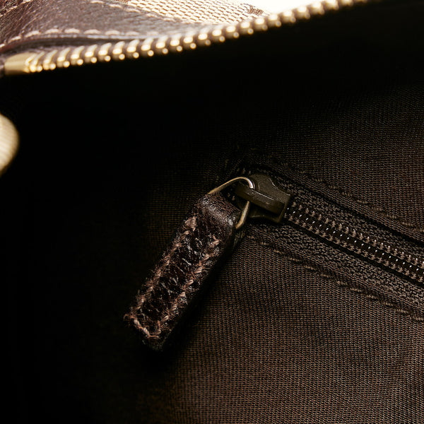 グッチ GGキャンバス アビー ハンドバッグ ミニボストンバッグ 130942 ベージュ ブラウン キャンバス レザー レディース GUCCI 【中古】