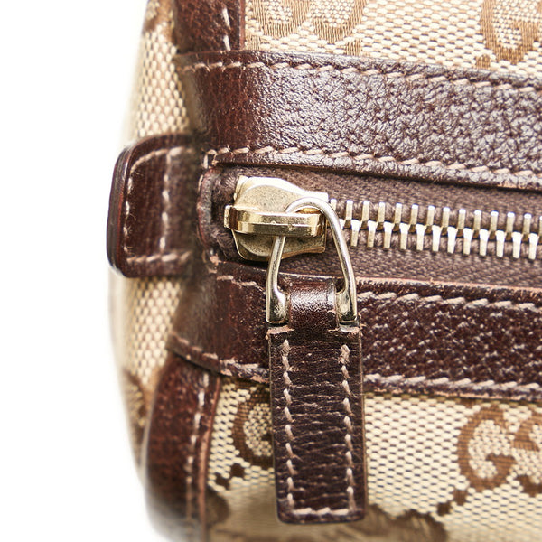 グッチ GGキャンバス アビー ハンドバッグ ミニボストンバッグ 130942 ベージュ ブラウン キャンバス レザー レディース GUCCI 【中古】