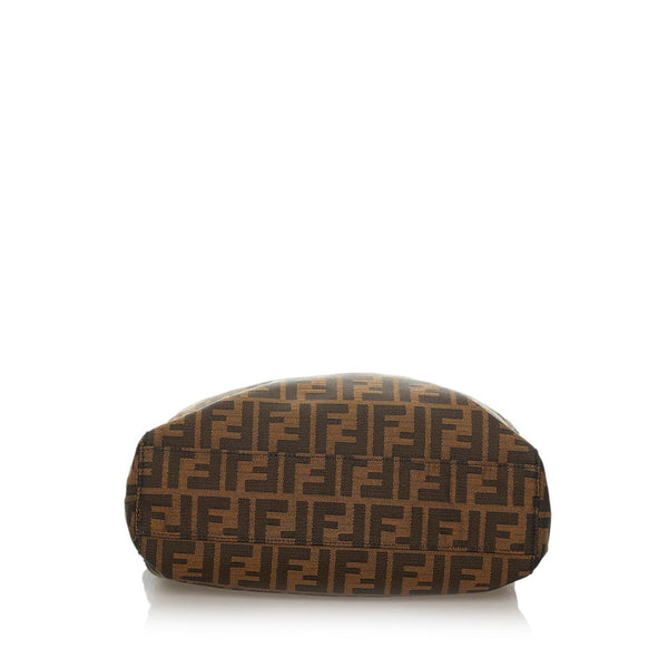 フェンディ ズッカ 8BH067 ブラウン キャンバス レザー ハンドバッグ レディース FENDI 【中古】