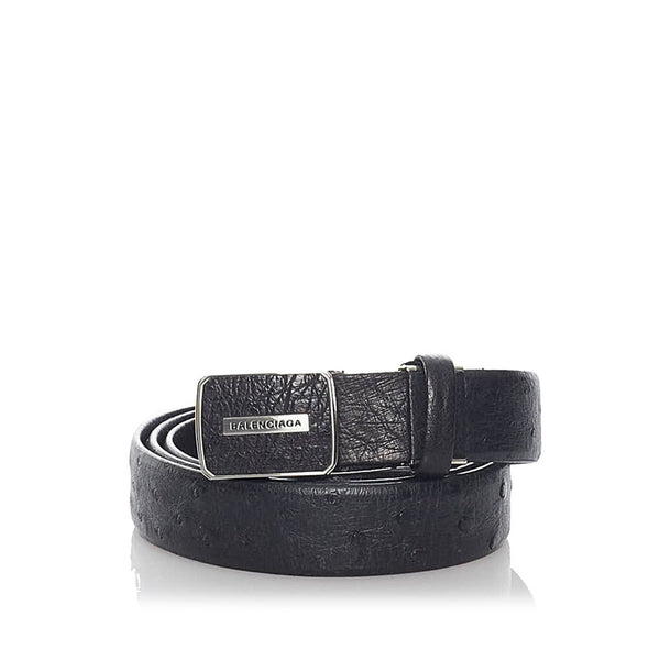 バレンシアガ ベルト ブラック オーストリッチ メンズ BALENCIAGA 【中古】