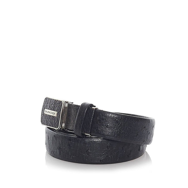 バレンシアガ ベルト ブラック オーストリッチ メンズ BALENCIAGA 【中古】