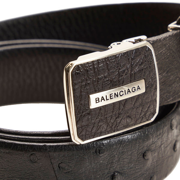 バレンシアガ ベルト ブラック オーストリッチ メンズ BALENCIAGA 【中古】