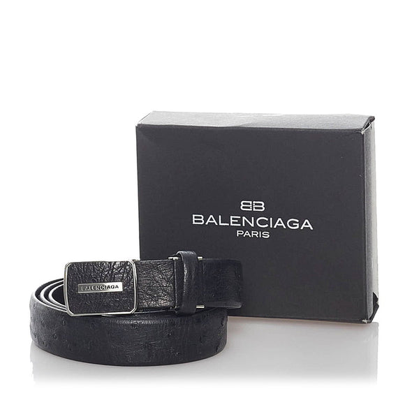 バレンシアガ ベルト ブラック オーストリッチ メンズ BALENCIAGA 【中古】