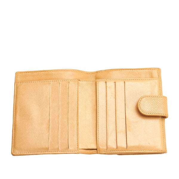 シャネル ココマーク 二つ折り財布 A13496 ベージュ キャビアスキン レディース CHANEL 【中古】