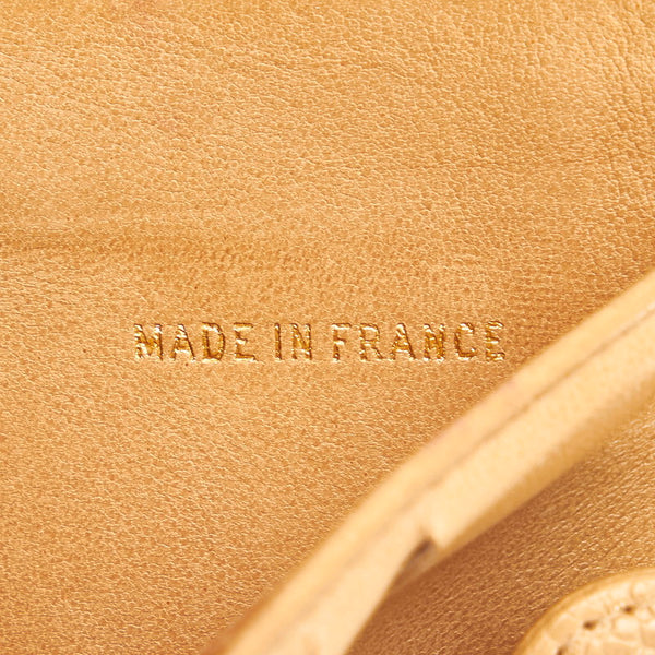 シャネル ココマーク 二つ折り財布 A13496 ベージュ キャビアスキン レディース CHANEL 【中古】