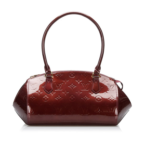 ルイ ヴィトン シャーウッドPM ハンドバッグ M91492 ルージュフォーヴィスト ブラウン レッド パテントレザー レディース LOUIS VUITTON 【中古】