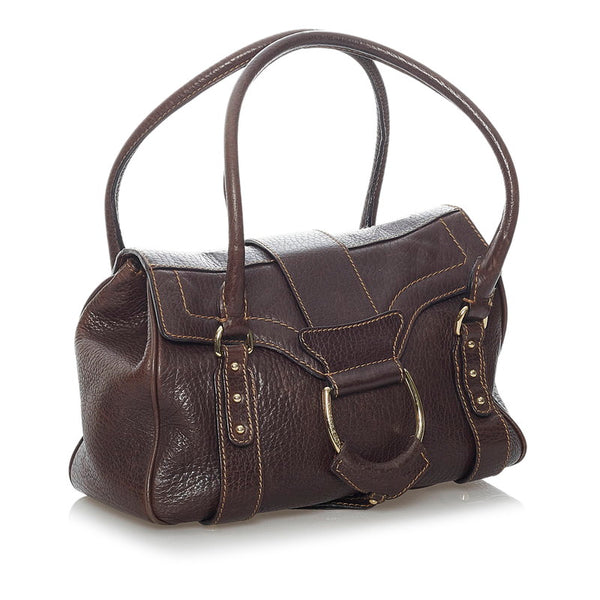 ドルチェアンドガッバーナ ブラウン レザー ハンドバッグ レディース DOLCE&GABBANA 【中古】