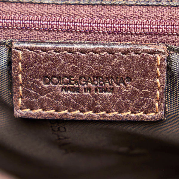 ドルチェアンドガッバーナ ブラウン レザー ハンドバッグ レディース DOLCE&GABBANA 【中古】