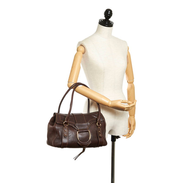 ドルチェアンドガッバーナ ブラウン レザー ハンドバッグ レディース DOLCE&GABBANA 【中古】
