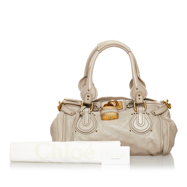 クロエ パディントン ハンドバッグ アイボリー レザー レディース Chloe 【中古】