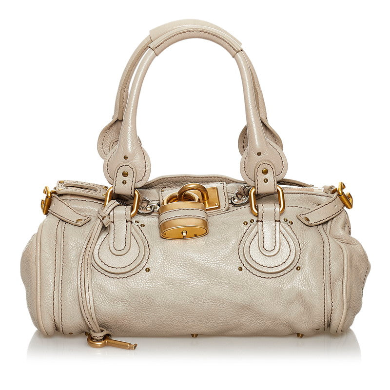 クロエ パディントン ハンドバッグ アイボリー レザー レディース Chloe 【中古】
