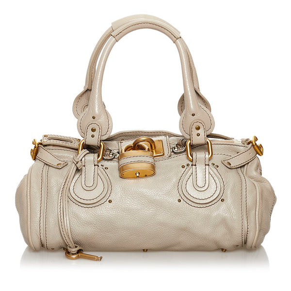 クロエ パディントン ハンドバッグ アイボリー レザー レディース Chloe 【中古】