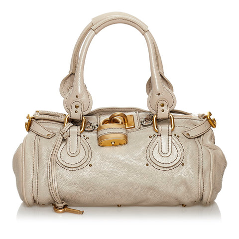 クロエ パディントン ハンドバッグ アイボリー レザー レディース Chloe 【中古】