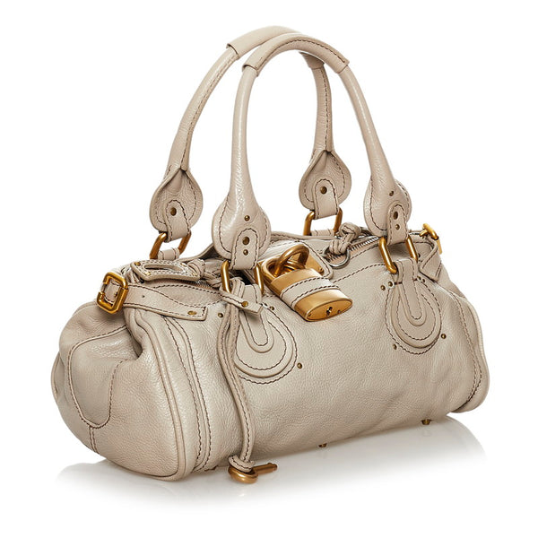 クロエ パディントン ハンドバッグ アイボリー レザー レディース Chloe 【中古】