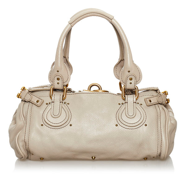 クロエ パディントン ハンドバッグ アイボリー レザー レディース Chloe 【中古】