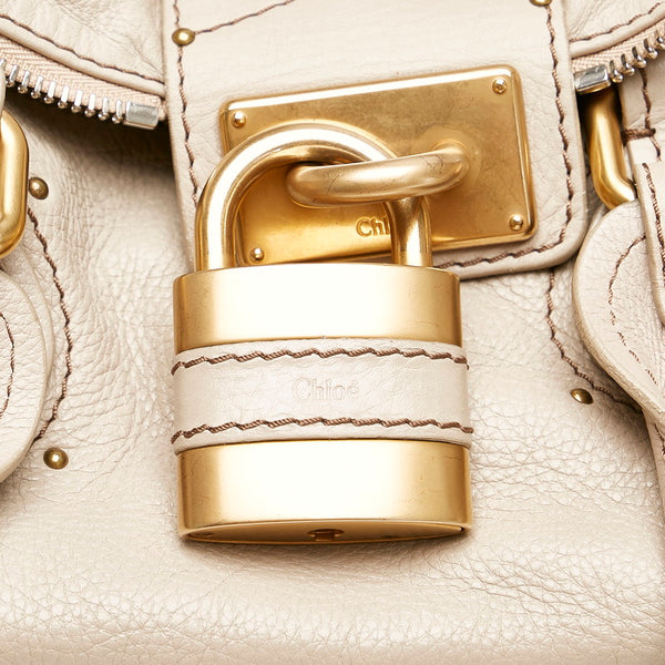 クロエ パディントン ハンドバッグ アイボリー レザー レディース Chloe 【中古】