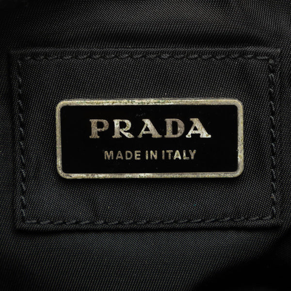 プラダ 三角ロゴプレート ウエストバッグ ボディバッグ ブラック ナイロン レディース PRADA 【中古】