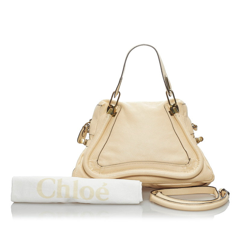 クロエ パラティ M ハンドバッグ ショルダーバッグ 2WAY ベージュ レザー レディース Chloe 【中古】