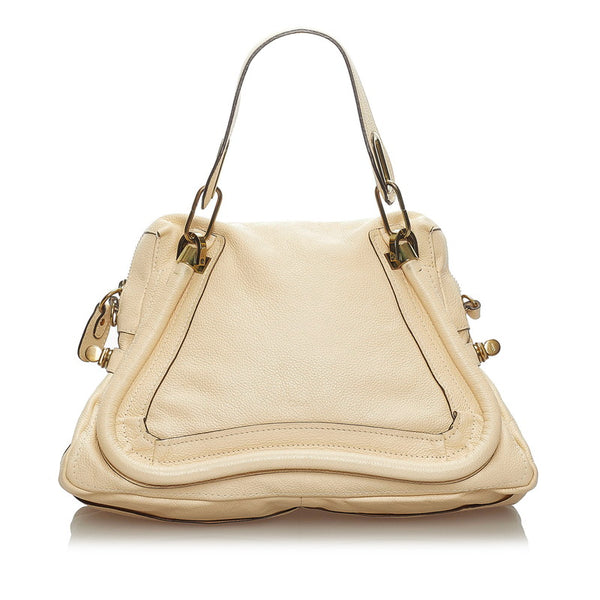 クロエ パラティ M ハンドバッグ ショルダーバッグ 2WAY ベージュ レザー レディース Chloe 【中古】