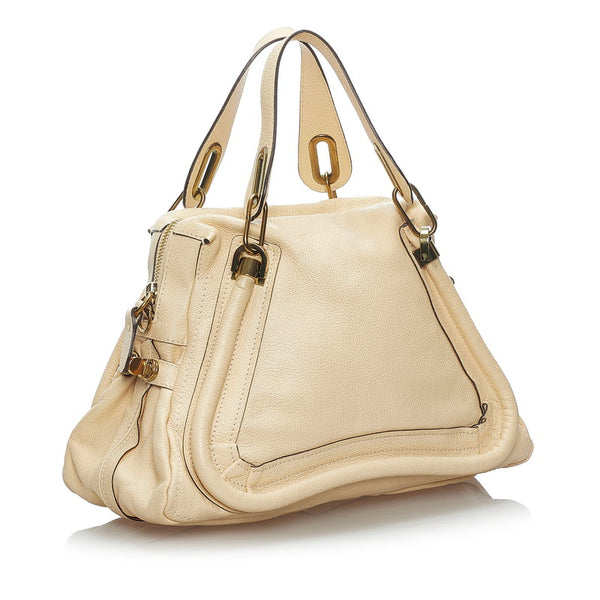 クロエ パラティ M ハンドバッグ ショルダーバッグ 2WAY ベージュ レザー レディース Chloe 【中古】