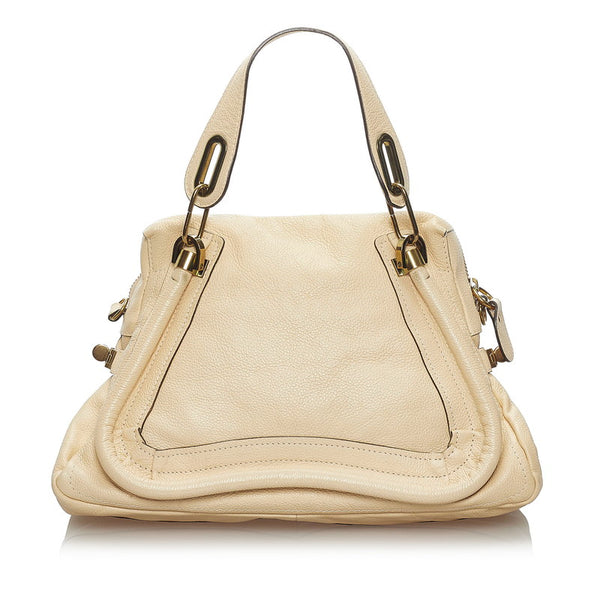 クロエ パラティ M ハンドバッグ ショルダーバッグ 2WAY ベージュ レザー レディース Chloe 【中古】