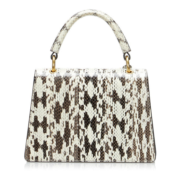 グッチ クイーンマーガレット ハンドバッグ ショルダーバッグ 2WAY 476541 ホワイト パイソン レディース GUCCI 【中古】