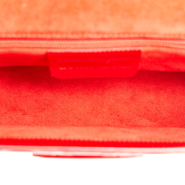 サルヴァトーレフェラガモ ガンチーニ型押し ハンドバッグ ショルダーバッグ  レッド レザー レディース Salvatore Ferragamo 【中古】