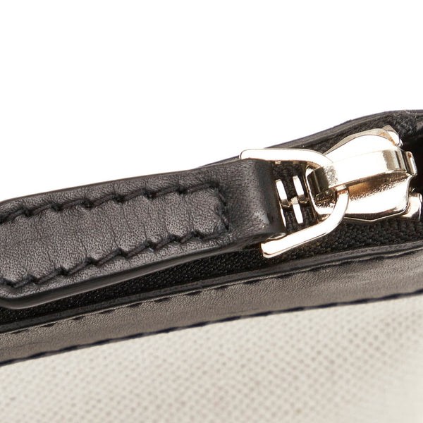 バレンシアガ 373340 9260 W 568024 ホワイト ブラック キャンバス レザー クラッチバッグ レディース BALENCIAGA 【中古】