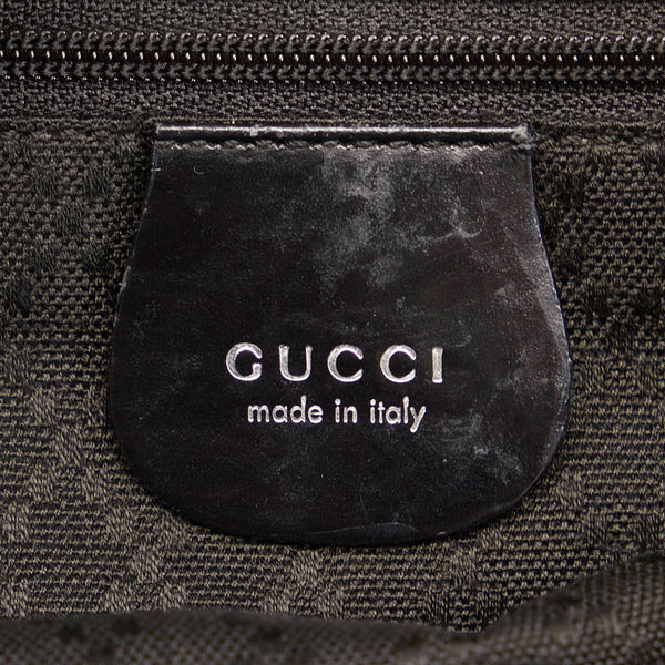 グッチ バンブー ショルダーバッグ 000 2058 ブラック キャンバス レザー レディース GUCCI 【中古】