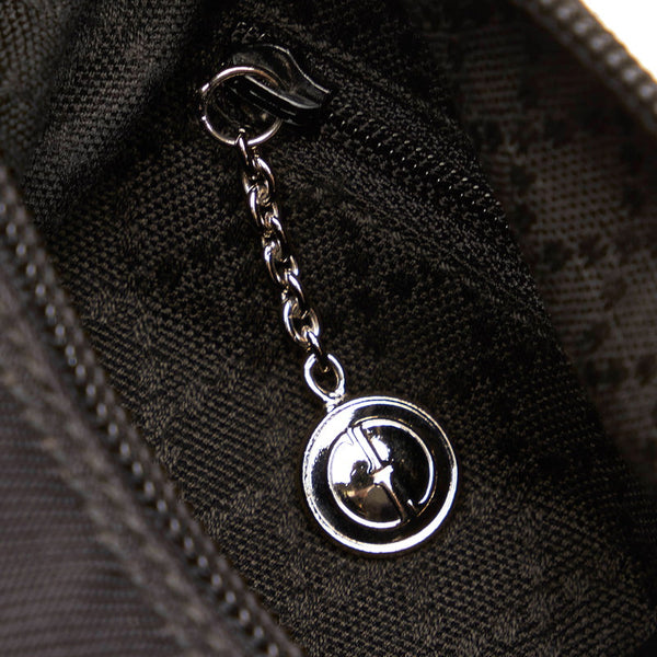 グッチ バンブー ショルダーバッグ 000 2058 ブラック キャンバス レザー レディース GUCCI 【中古】