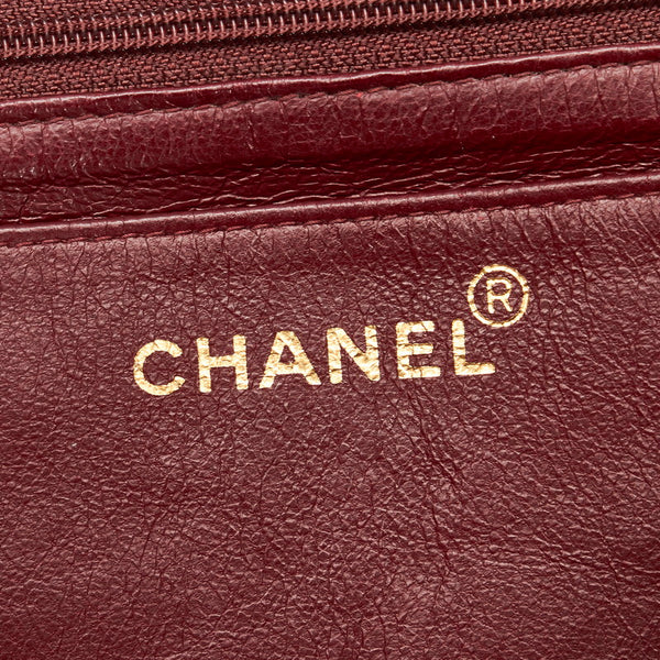 シャネル デカマトラッセ シングルフラップ ゴールド金具 チェーンショルダーバッグ ブラック ラムスキン レディース CHANEL 【中古】