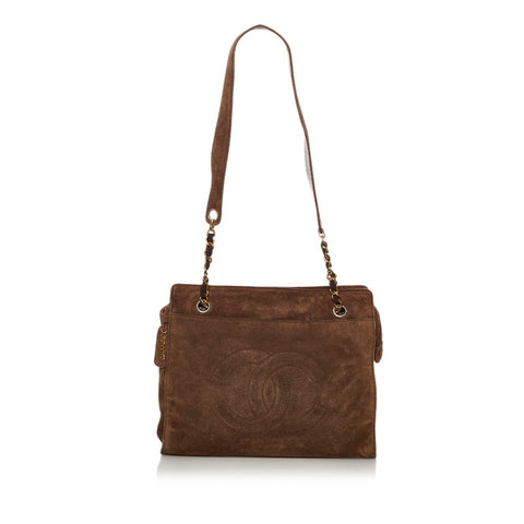 シャネル ココマーク ブラウン スウェード チェーン ショルダーバッグ レディース CHANEL 【中古】