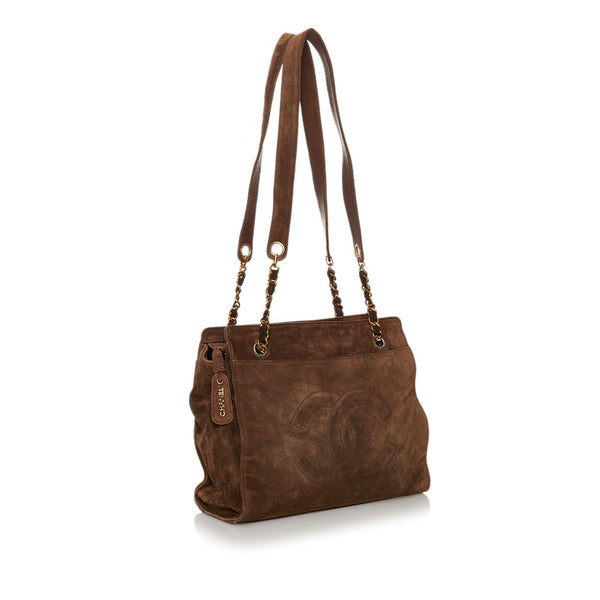 シャネル ココマーク ブラウン スウェード チェーン ショルダーバッグ レディース CHANEL 【中古】